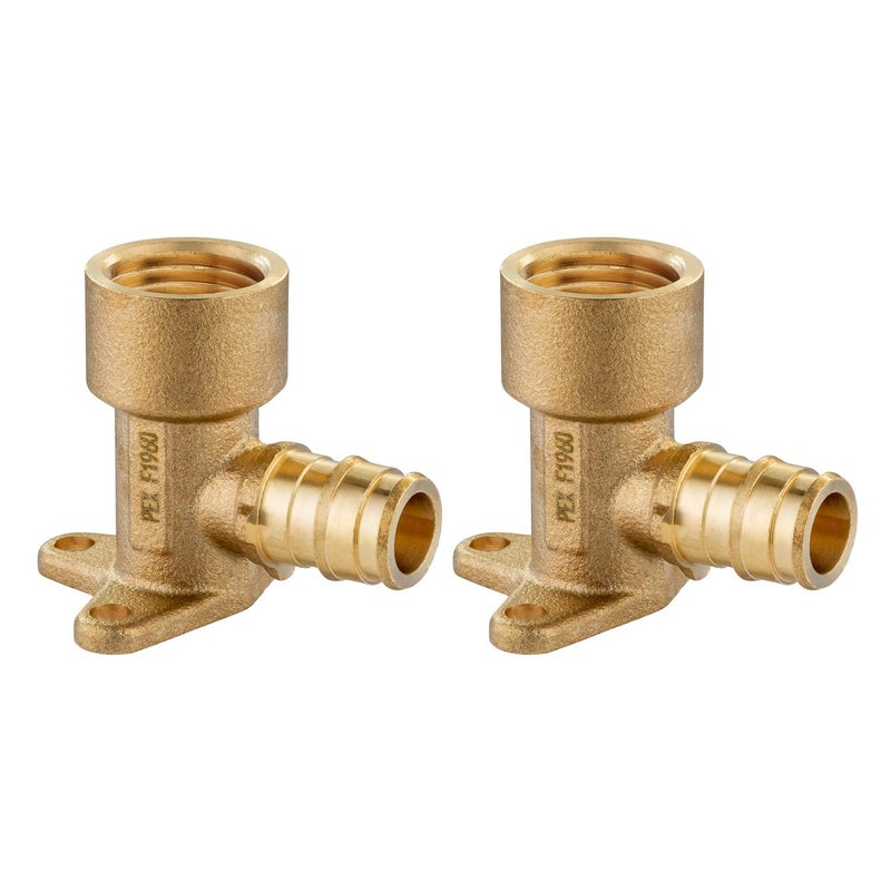 EFIELD (Pack of 2) EFIELD Pex A Expansion Brass Fitting 3/4"x 1/2" Female NPT Drop-ear Elbow, ASTM F1960,(PEX1960086) - Image 1